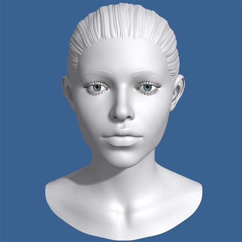 Female Head 3d Model 3d Model Ad Female Head Model Female Head 3d Model Eye Texture
