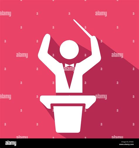 Conductor Orchestra Sound And Music Icon Flat Design Vector