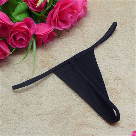 Womens Sexy Mini Briefs Micro Bikini Thongs Underwear G String Black