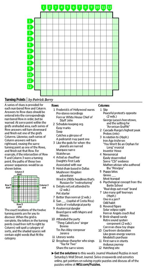 We found 23 matching dates on our database for wall street journal crossword. Wall Street Journal Crossword Puzzle Printable | Printable ...