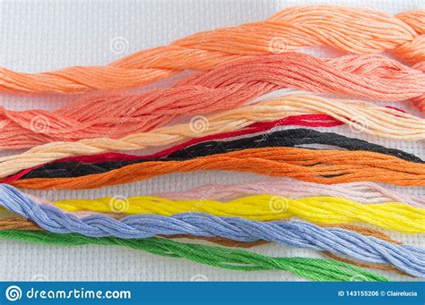 Bright Colorful Thread For Embroidery Thread On Canvas Handmade