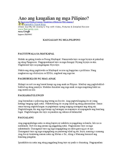 Kaugalian Ng Mga Pilipino Philippin News Collections