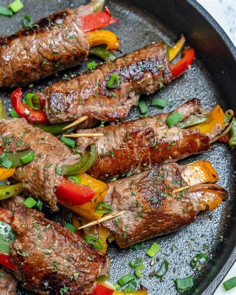 These sirloin steak recipes come from across the globe and incorporate international cuisines. Steak Fajita Roll-Ups for Clean Eats | Recipe | Steak fajitas, Thin steak recipes, Sliced steak ...