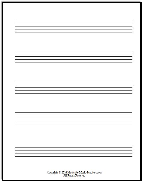 For more choices of different types of blank sheet music, visit the home page. Staff Paper PDFs - Download Free Staff Paper
