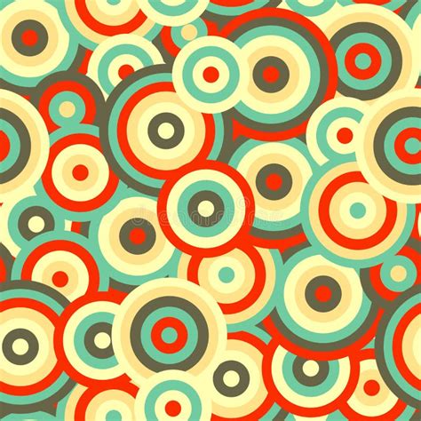 Circles In Retro Colours Seamless Pattern Stock Vector Illustration