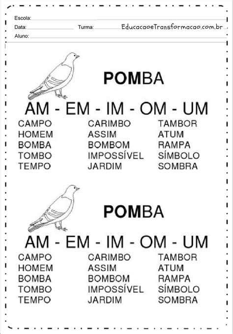 Atividades Am Em Im Om Um