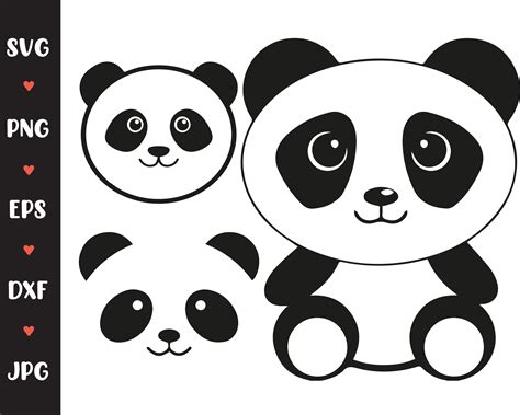 Embellishments Scrapbooking Panda Cut File Svg Files Panda Monogram Svg