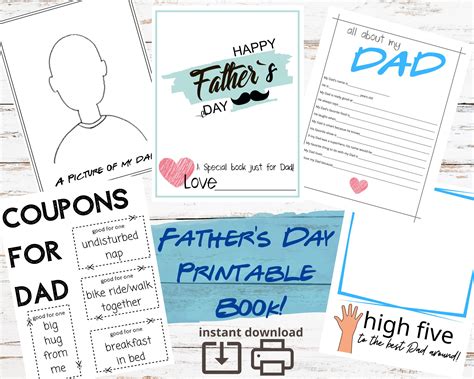 Father S Day Printable Book Father S Day Pack Father S Day T Father S Day Fill In The