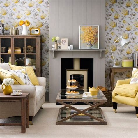 Using a large rug like this one will. Grey and yellow colour schemes | Grey, yellow living room ...