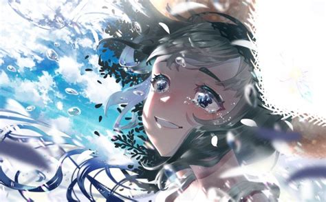 Wallpaper Crying Tears Anime Girl Smiling Wallpapermaiden