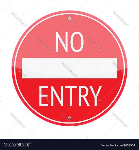 No Entry Sign Royalty Free Vector Image Vectorstock