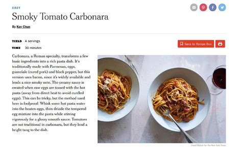 Carbonara Al Pomodoro La Ricetta Del New York Times Fa Insorgere Il Web Photogallery Rai News