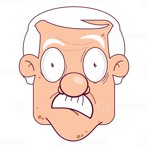 Oldman Surprised Face Cartoon Cute 16587426 Png
