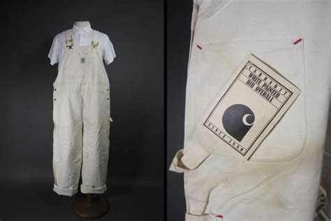 Vintage Carhartt Painters Overalls Nos White Sailcloth Workwear Usa