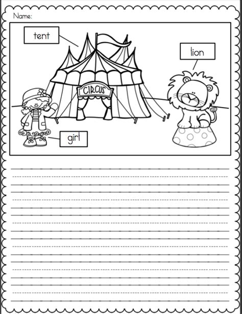 Free Picture Writing Prompt With Labels Circus Lion Made By Teachers