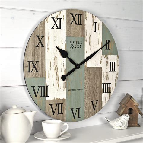 Firstime And Co Coastal Cottage Wall Clock 155 Multicolorwood In