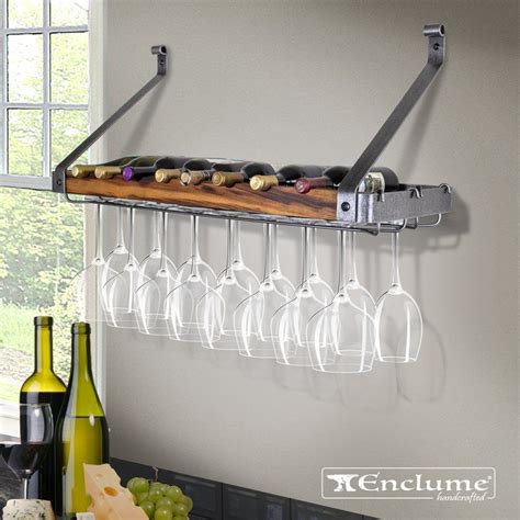 Shop with afterpay on eligible items. Signature 8 Bottle Wall Mounted Wine Bottle Rack and Glass ...