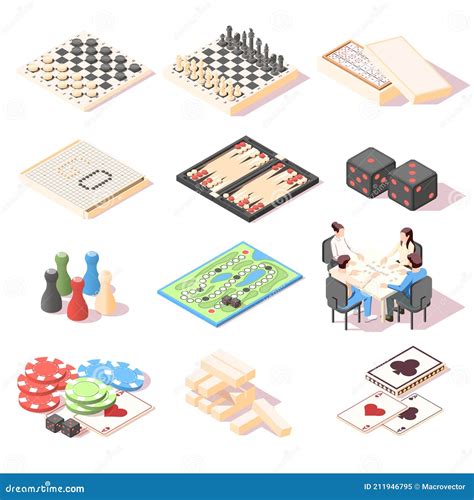 Board Games Icons Set Stock Vector Illustration Of Blocks 211946795