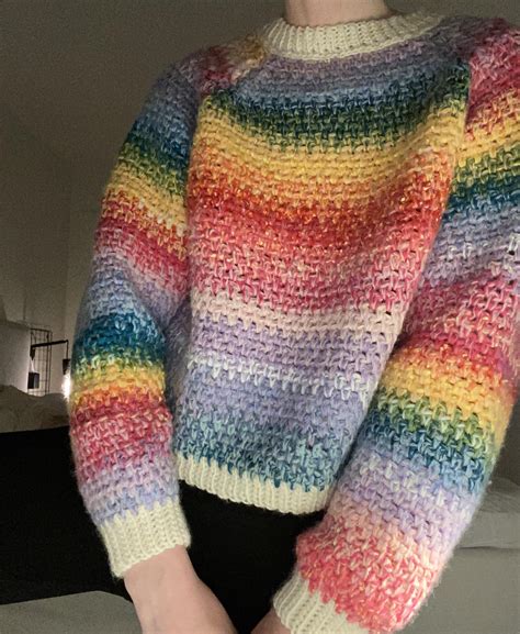 Scrap Yarn Sweater Self Drafted Rcrochet