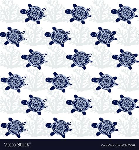 Turtles Seamless Pattern Royalty Free Vector Image