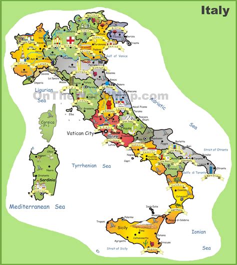 Italia Atracciones Turísticas Mapa Italia Mapa Con Lugares De Interés