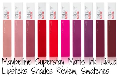 All Maybelline Superstay Matte Ink Liquid Lipsticks Shades Review Swatches