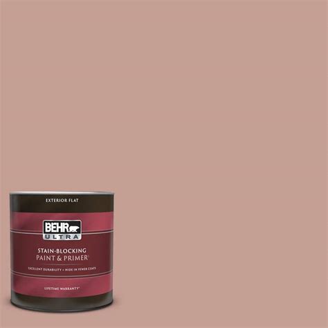 Behr Ultra 1 Qt S170 4 Retro Pink Flat Exterior Paint And Primer 485404