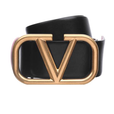 Valentino Garavani V Logo 4cm Reversible Belt Women Belts Flannels