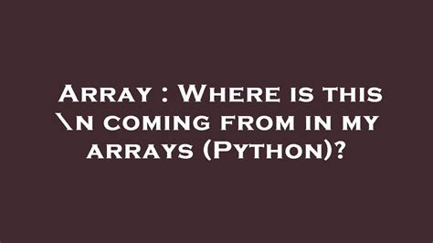 Tutorial What Are Numpy Arrays In Python Youtube Hot Sex Picture