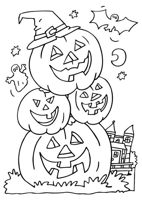 Halloween skeleton pumpkin coloring page. 50+ Free Halloween Colouring Pages for Kids - Crafts on Sea
