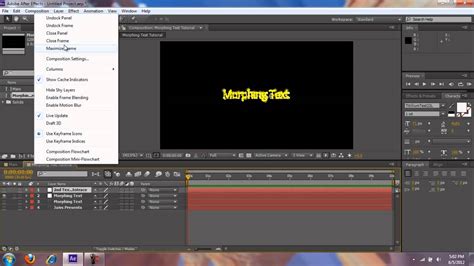Morphing Text Effect Adobe After Effects Tutorial Youtube