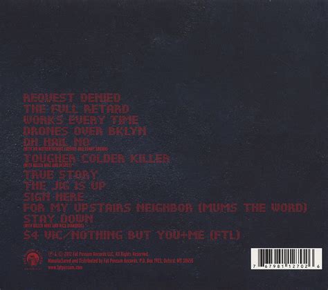Refined salt, refined sugar and all its derivates, products of animal origin. El-P - Cancer 4 Cure Credits Lyrics | Genius Lyrics