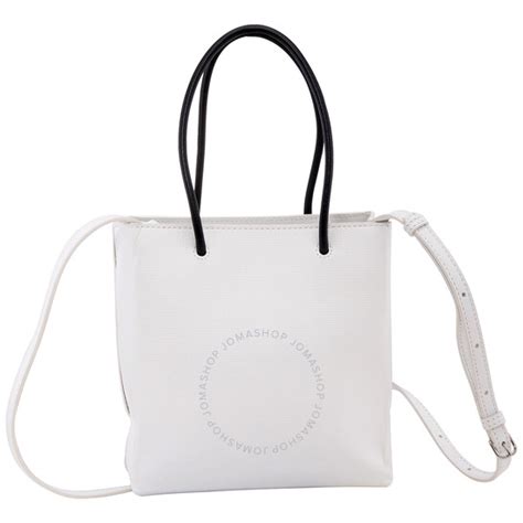 Balenciaga Ladies White Leather Xxs Shopping North South Tote Bag 597858 0ai2n 9000
