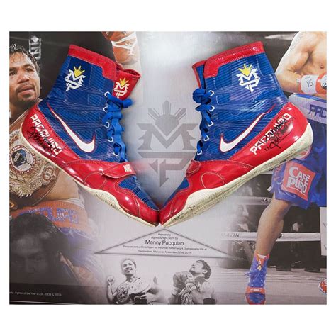 To summarise manny pacquiao, he was once described as the human equivalent of a pacific typhoon. Manny Pacquiao Signed & Fight Used Boxing Boots - Elite ...