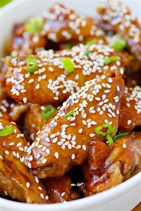 A bed of buttery mashed potatoes. Slow Cooker Honey Sesame Chicken Wings - Rasa Malaysia