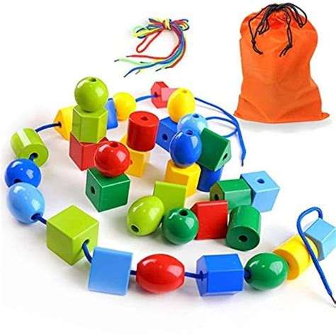 Lovestown Large Lacing Bead Set For Kidsbead Stringing For Toddlers 36