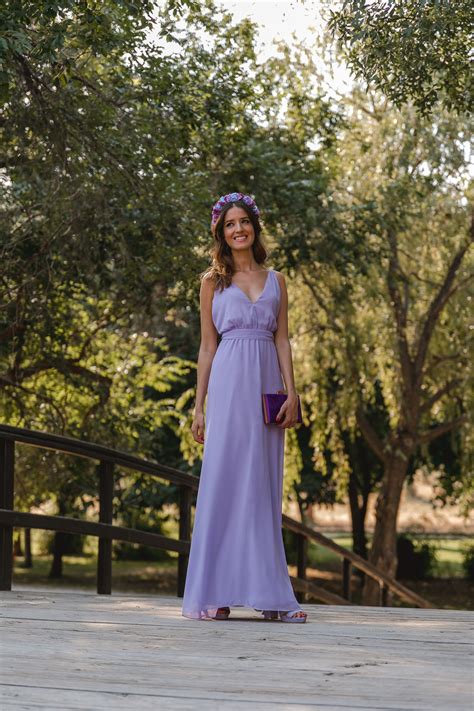 Vestido Largo De Color Lavanda De Lady Pipa 1 Invitada Perfecta By Sandra