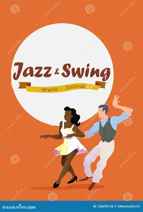 Jazz And Swing Poster For Dance Festival Flyer Or Element Of