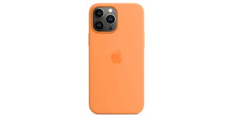 Coque En Silicone Avec Magsafe Pour Iphone 13 Pro Max Orangé Apple Fr
