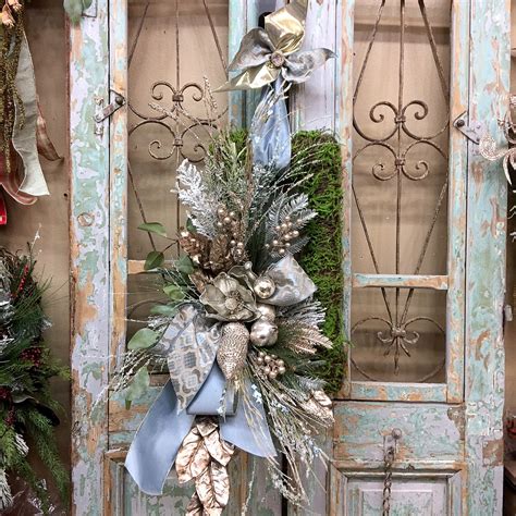 Christmas Wreath Silver & Blue Christmas Wreath Christmas | Etsy | Christmas wreaths, Christmas ...