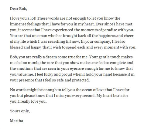 15 Love Letters For Him Pdf Word Sample Templates
