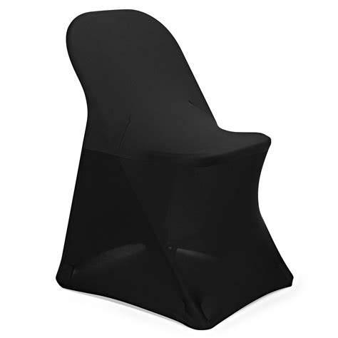 Lanns Linens 10 Pcs Black Spandex Folding Chair Cover For Wedding