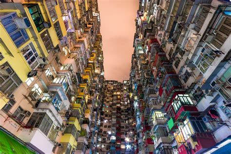 Hong Kong Residential Old Multi Color Architecture Estate China Stock