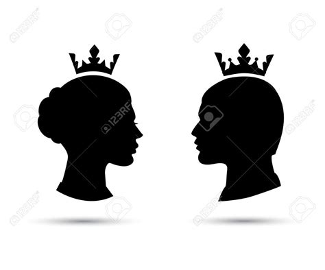 King And Queen Heads King And Queen Face Black Silhouette Of