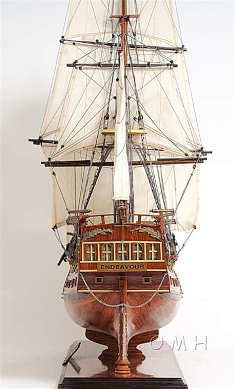 James Cooks Hms Hm Bark Endeavour 38 Wood Tall Ship Model Sailboat