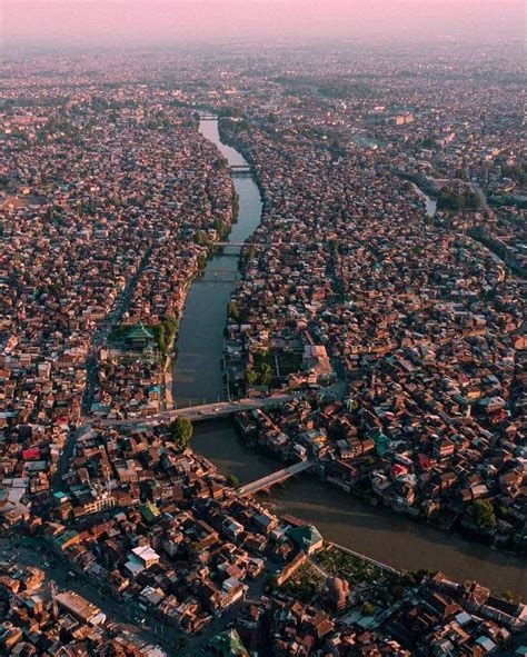 Aerial View Of Old City Of Srinagar The Largest City And Summer