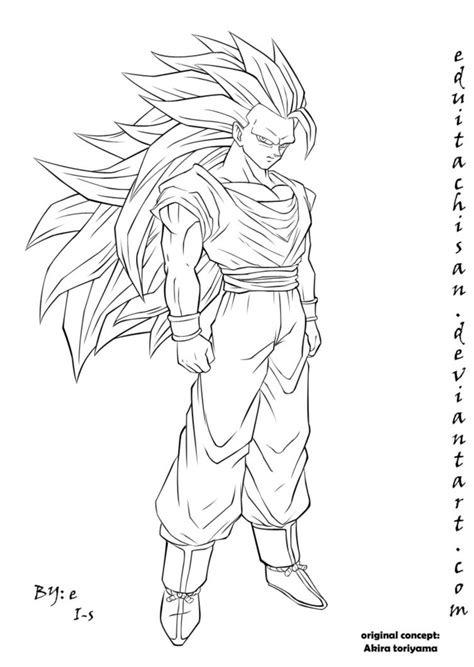 gokussj3lineart by eduitachisan on DeviantArt