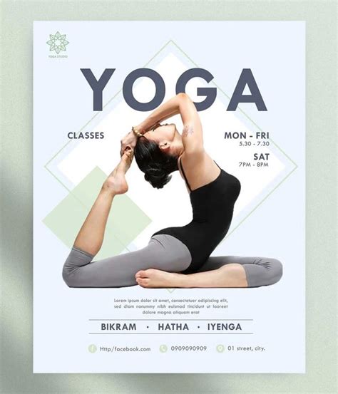 yoga classes flyer template yoga flyer fitness flyer class poster design