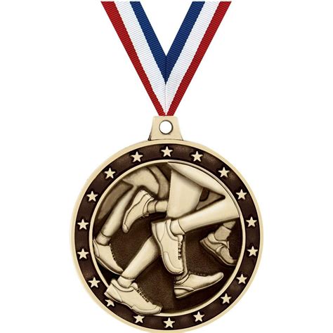 Running Medals 2 Gold Diecast Running Medal Award 1 Pack Walmart