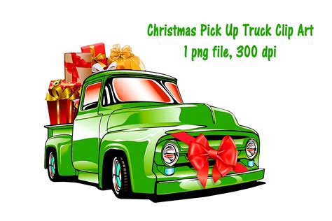 Christmas Pick Up Truck Clip Art By Me And Ameliè Thehungryjpeg